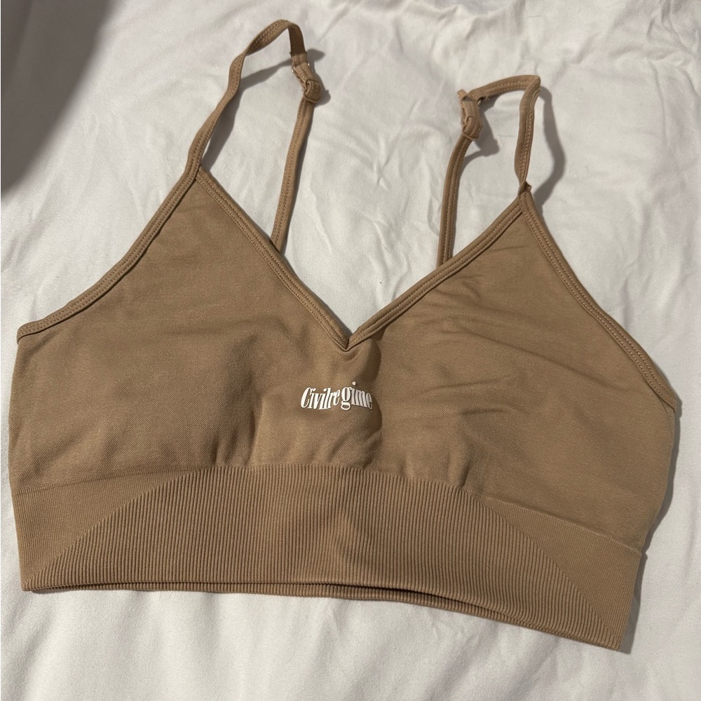 ChillxGivency Women's Tan Sports Bra